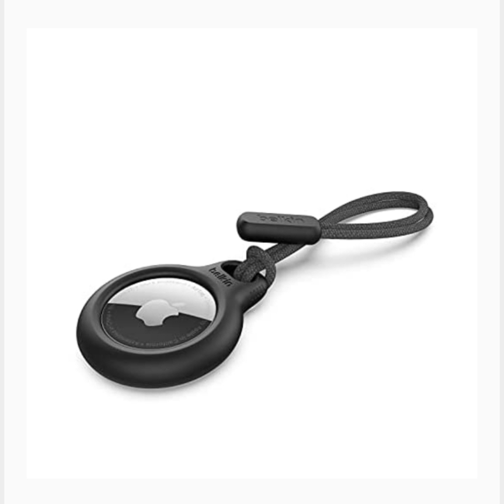 New Belkin AirTag Case with Strap, Secure Holder Protective Cover - Black NIB